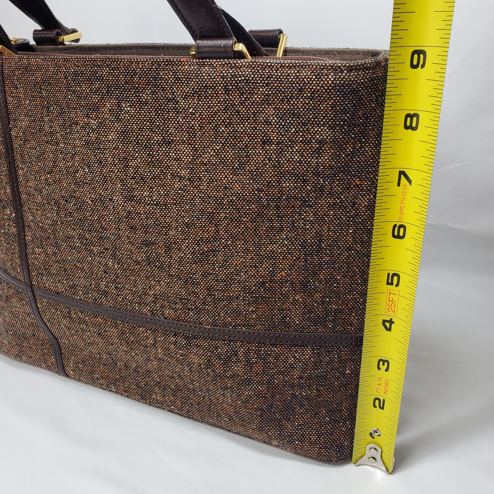Pre Loved Etienne Aigner Brown Leather/Fabric Hand Held Purse - Picture 15 of 16